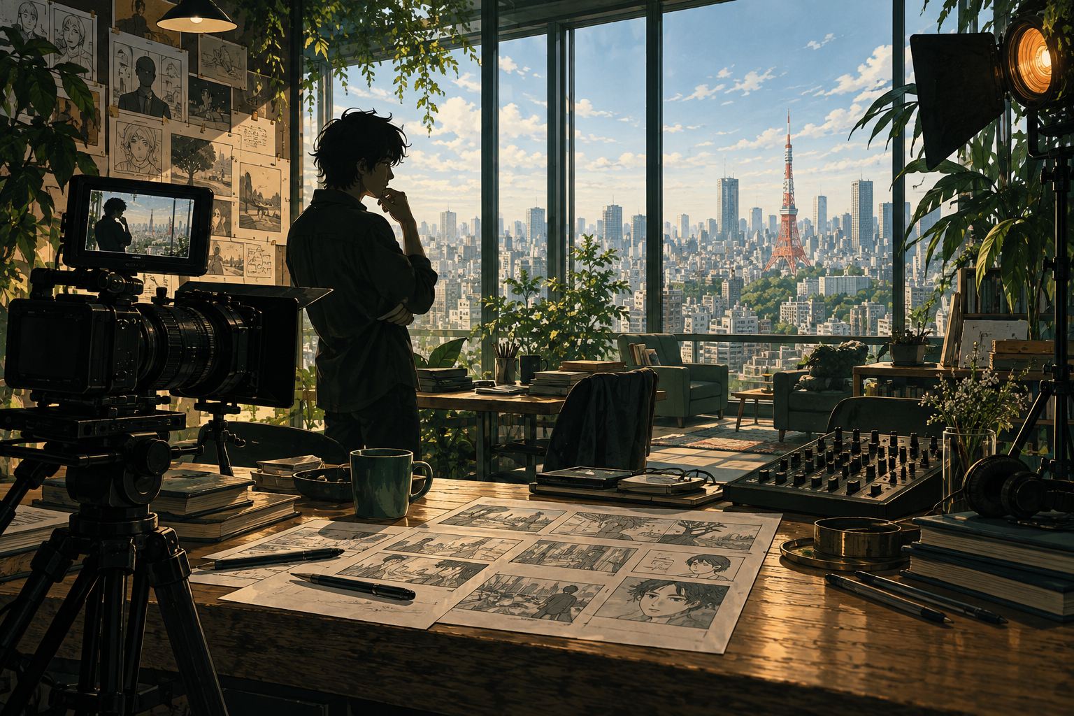 展開の元となる、日中の東京スタジオの全景